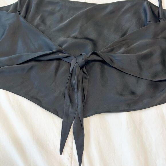 NWT Aritzia Sunday Best Elektra Satin Tie Back Scarf Camisole Black XL - Picture 9 of 10